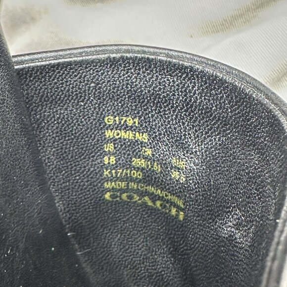 Coach Sport Slide With Tea Rose Womens Size 9 (B) Sandals Flower Rivet Leather - Picture 9 of 9